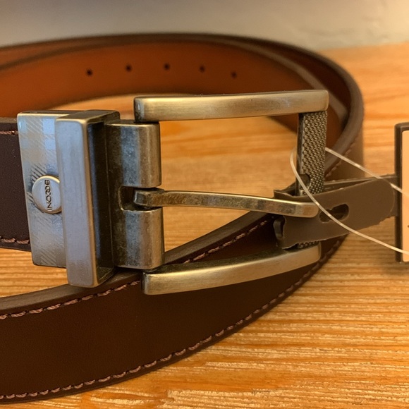 🆕 BOCONI Reversible Leather Belt - Brown/Tan - Size 44 - Picture 2 of 7